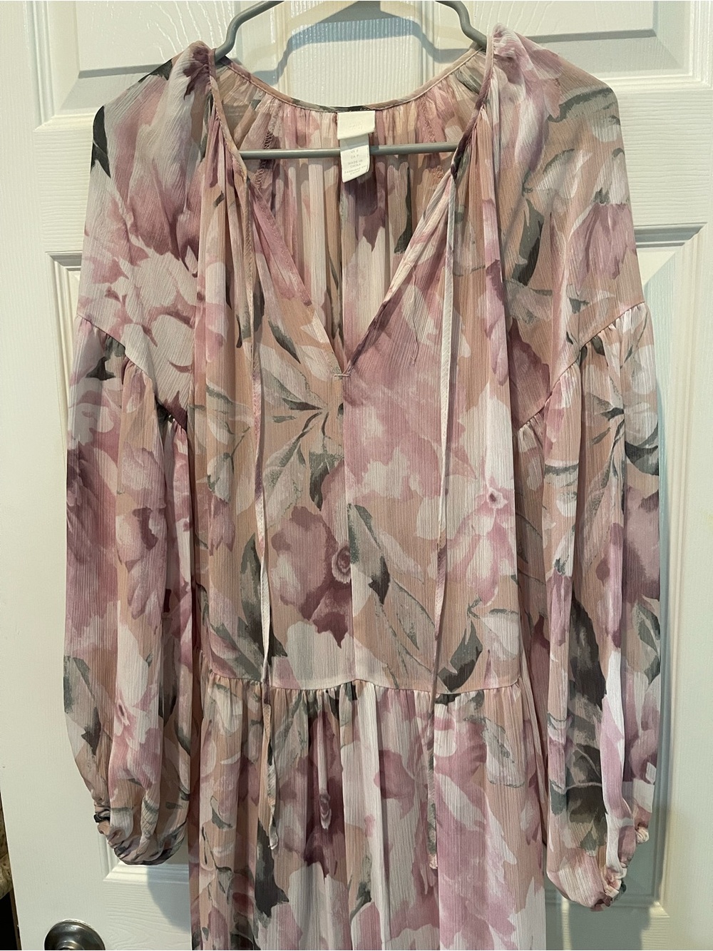 H&M Pink Floral Pleated Midi Dress - Picture 4 of 10